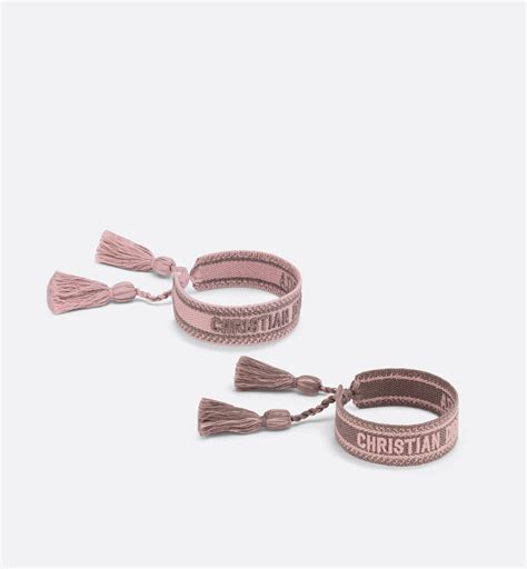 Bracciali Dior in Tela Rosa .